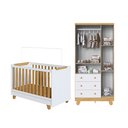 Ver imagem 4 de Quarto de Bebê Guarda Roupa 3 Portas e Berço Minicama 4 em 1 Levy 100% MDF Yescasa