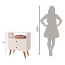 Ver imagem 7 de Mesa Cabeceira 2 Gavetas Off White J&a Móveis Status 69x60x34