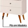 Mesa Cabeceira 2 Gavetas Off White J&a Móveis Status 69x60x34 - 4