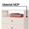 Mesa Cabeceira 2 Gavetas Off White J&a Móveis Status 69x60x34 - 5