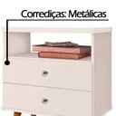 Ver imagem 3 de Mesa Cabeceira 2 Gavetas Off White J&a Móveis Status 69x60x34
