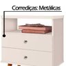 Mesa Cabeceira 2 Gavetas Off White J&a Móveis Status 69x60x34 - 3