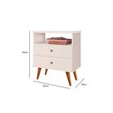 Ver imagem 6 de Mesa Cabeceira 2 Gavetas Off White J&a Móveis Status 69x60x34