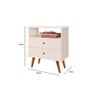 Mesa Cabeceira 2 Gavetas Off White J&a Móveis Status 69x60x34 - 6