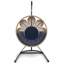 Ver imagem 2 de Balanço Flor em Corda Náutica Areia - Tecido Duna Marinho