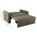 Ver imagem 3 de Sofá Cama com Baú 2 Lugares Raheny Veludo Maserati Cappuccino