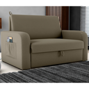 Ver imagem 1 de Sofá Cama com Baú 2 Lugares Raheny Veludo Maserati Cappuccino