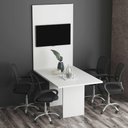 Ver imagem 1 de Mesa Reunião Escritório 136cm e Painel para Tv 32 Polegadas Cor:branco