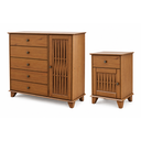 Ver imagem 1 de Conjunto 1 Mesa de Cabeceira Lux + 1 Cômoda 1 Porta 5 Gavetas Lux Ipê