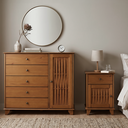Ver imagem 2 de Conjunto 1 Mesa de Cabeceira Lux + 1 Cômoda 1 Porta 5 Gavetas Lux Ipê