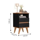 Ver imagem 4 de Kit 2 Mesas de Cabeceira Retrô -alamo- Preto/nature