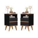 Ver imagem 1 de Kit 2 Mesas de Cabeceira Retrô -alamo- Preto/nature