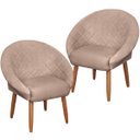 Ver imagem 1 de Kit 2 Cadeira Poltronas Resistente para Salão Decorativa Pés de Madeira Resistente Luxo