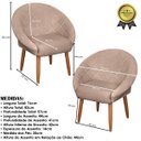 Ver imagem 3 de Kit 2 Cadeira Poltronas Resistente para Salão Decorativa Pés de Madeira Resistente Luxo