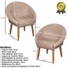 Kit 2 Cadeira Poltronas Resistente para Salão Decorativa Pés de Madeira Resistente Luxo - 3