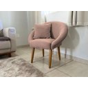 Ver imagem 4 de Kit 2 Cadeira Poltronas Resistente para Salão Decorativa Pés de Madeira Resistente Luxo