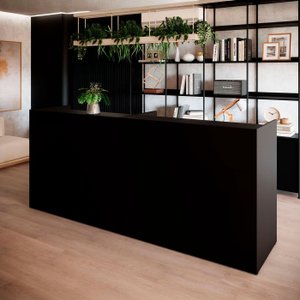 Balcões para Recepção Atendimento Escritório 240 Cm F5 Cor:preto