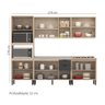 Cozinha Modulada Completa 14 Portas 02 Gavetas Firenze Avena Menta Demóbile - 3