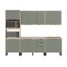 Cozinha Modulada Completa 14 Portas 02 Gavetas Firenze Avena Menta Demóbile - 2