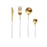 Jogo de Talheres Bicolor Dourado e Branco 16 Peças - 1