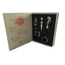 Ver imagem 1 de Kit Vinho 5 Peças Inox em Livro Decorativo Capa Bege/coral/gold