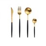Jogo de Talheres Bicolor Dourado e Preto 16 Peças - 1