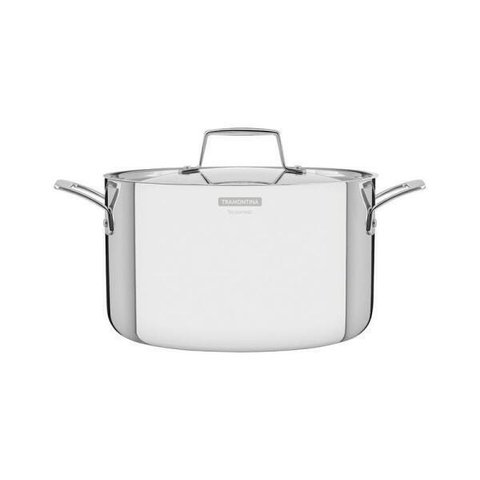 Caçarola Funda Tramontina Inox Triplo Com Tampa E Alças 3,5L