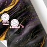 Papel de Parede Painel 3D Mármore Dourado Preto Roxo 3,5M Auto Colante Lavável Revestimento Brilhoso - 3