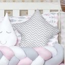 Ver imagem 4 de Protetor De Berço Americano Nuvem Rosa 12 Peças Com Saia Box