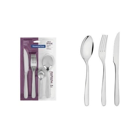 Faqueiro Tramontina Havaí Aço Inox Facas Churrasco 24 Peças
