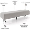 Ver imagem 6 de Puff Recamier Decorativo com Pés Industrial 160cm Novara P05 Veludo Cinza - Lyam Decor