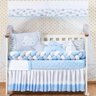 Protetor De Berço Americano Nuvem 12 Peças Com Saia Box Azul - 1