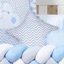 Ver imagem 4 de Protetor De Berço Americano Nuvem 12 Peças Com Saia Box Azul