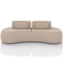 Ver imagem 3 de Sofá 3 Lugares Orgânico para Sala Living 240cm Vasti M03 Veludo Bege - Lyam Decor