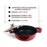 Panela Caçarola 26Cm Marble Tampa Vidro 3,5L Wincy Vermelha - 5