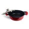 Panela Caçarola 26Cm Marble Tampa Vidro 3,5L Wincy Vermelha - 1