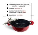 Ver imagem 5 de Panela Caçarola 26cm Marble Tampa Vidro 3,5l Wincy Vermelha
