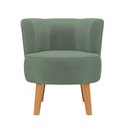 Ver imagem 5 de Cadeira Decor para Sala de Estar Confortável Recepção Tecido Veludo Macia Pés de Madeira Reforçado