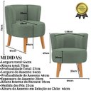 Ver imagem 3 de Cadeira Decor para Sala de Estar Confortável Recepção Tecido Veludo Macia Pés de Madeira Reforçado