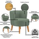 Ver imagem 4 de Cadeira Decor para Sala de Estar Confortável Recepção Tecido Veludo Macia Pés de Madeira Reforçado