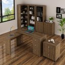Ver imagem 2 de Kit Escritório 6 Peças com Mesa para Escritório em L, Balcão