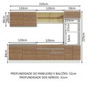 Ver imagem 4 de Armário de Cozinha Completa 310cm Branco Rustic Glamy Madesa 01