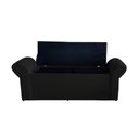Ver imagem 3 de Kit Realeza Cabeceira de Cama Box e Calçadeira Baú Casal 140 Cm Suede Preto Eli Móveis