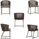 Ver imagem 5 de Mesa com 4 Cadeiras de Jantar Roma 100cm e Noronha em Aluminío Fendi Corda Nautica Estofado 8 Trama