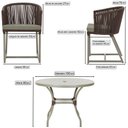 Ver imagem 2 de Mesa com 4 Cadeiras de Jantar Roma 100cm e Noronha em Aluminío Fendi Corda Nautica Estofado 8 Trama