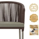 Ver imagem 3 de Mesa com 4 Cadeiras de Jantar Roma 100cm e Noronha em Aluminío Fendi Corda Nautica Estofado 8 Trama