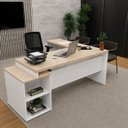 Ver imagem 3 de Conjunto Mesa Pedestal em L com Cadeira de Escritório Ergonômica