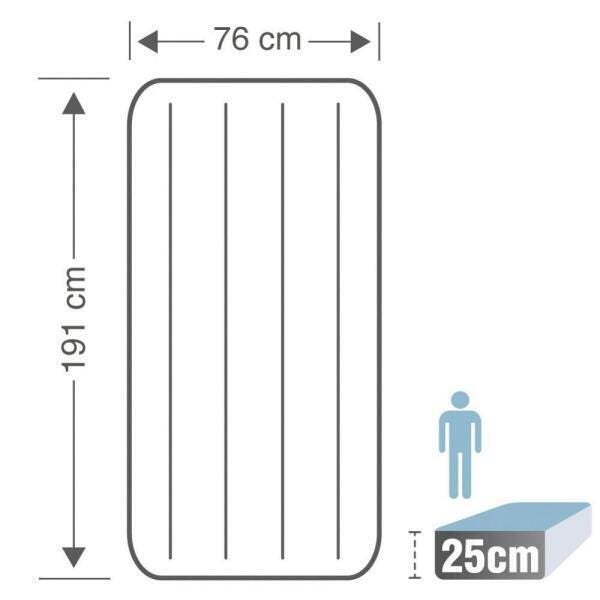 Colchão De Solteiro Inflável Bomba De Pé Embutida 6476 Intex - 4