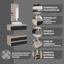 Ver imagem 6 de Conjunto de Gabinete Banheiro Creta 80cm (gabinete+cuba+espelheira) Madeirado Preto
