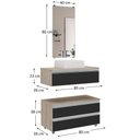Ver mais imagens de Conjunto de Gabinete Banheiro Creta 80cm (gabinete+cuba+espelheira) Madeirado Preto